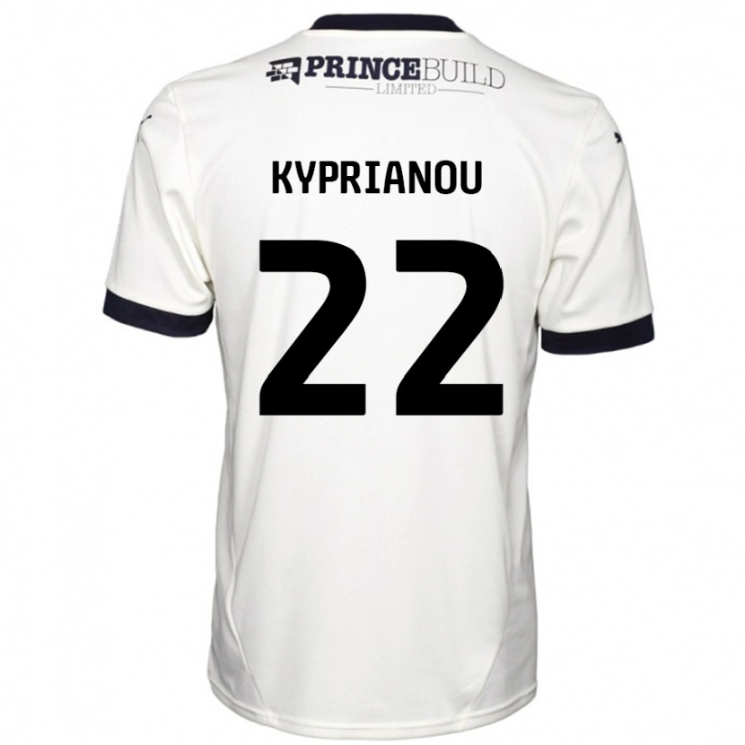 Danxen Męski Hector Kyprianou #22 Łamana Biel Czarny Wyjazdowa Koszulka 2024/25 Koszulki Klubowe