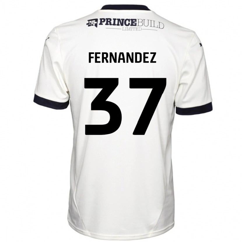 Danxen Męski Emmanuel Fernandez #37 Łamana Biel Czarny Wyjazdowa Koszulka 2024/25 Koszulki Klubowe