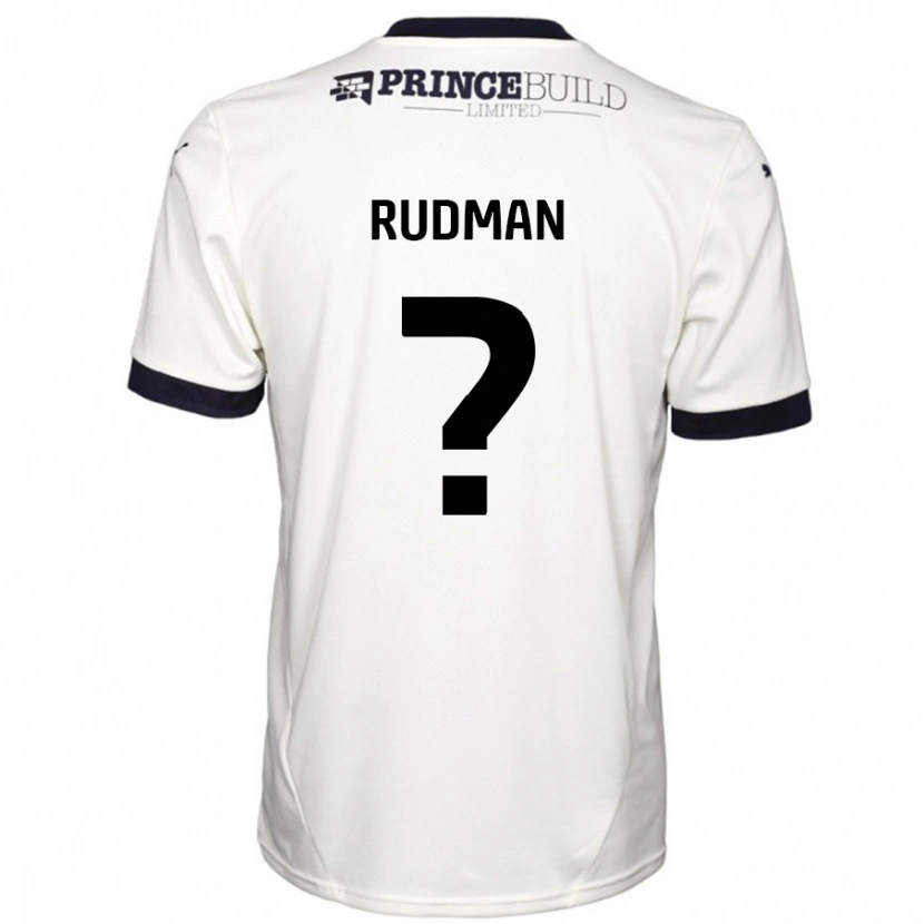 Danxen Męski Nathan Rudman #0 Łamana Biel Czarny Wyjazdowa Koszulka 2024/25 Koszulki Klubowe