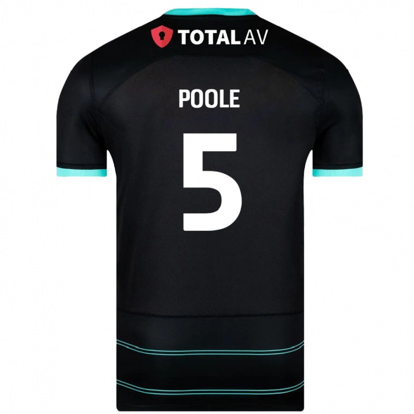 Danxen Męski Regan Poole #5 Czarny Wyjazdowa Koszulka 2024/25 Koszulki Klubowe
