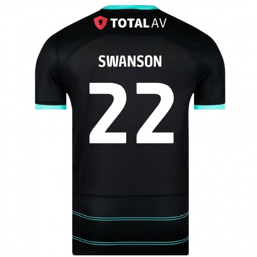Danxen Męski Zak Swanson #22 Czarny Wyjazdowa Koszulka 2024/25 Koszulki Klubowe