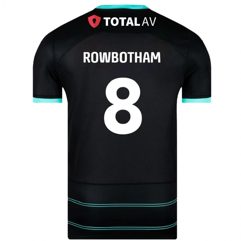 Danxen Męski Ava Rowbotham #8 Czarny Wyjazdowa Koszulka 2024/25 Koszulki Klubowe