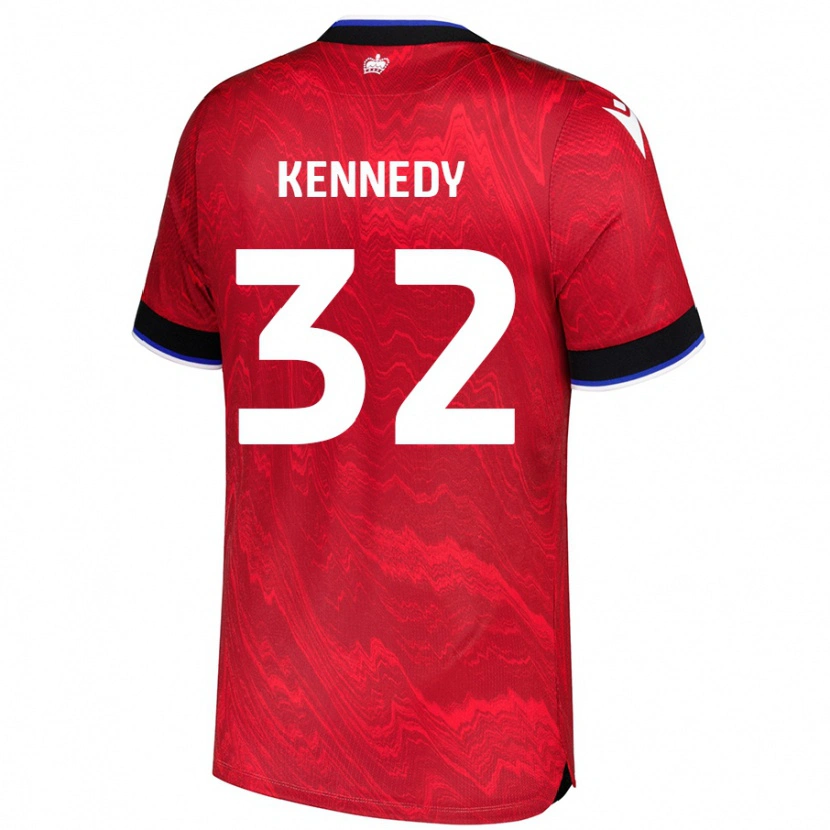 Danxen Męski Stevie Kennedy #32 Czerwony Czarny Wyjazdowa Koszulka 2024/25 Koszulki Klubowe
