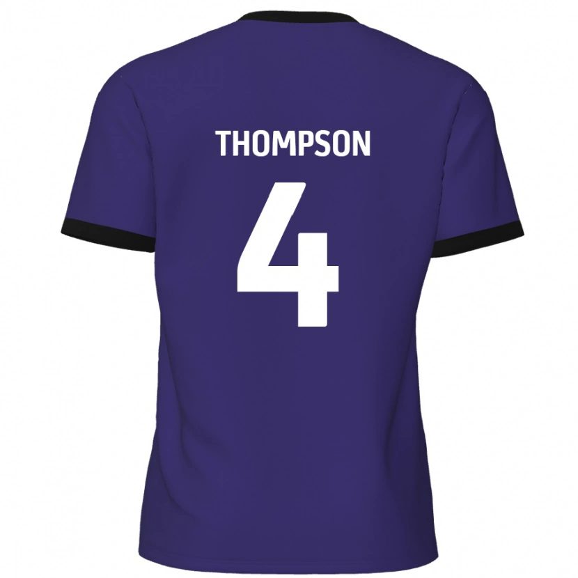 Danxen Męski Nathan Thompson #4 Fioletowy Wyjazdowa Koszulka 2024/25 Koszulki Klubowe