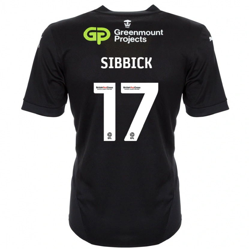 Danxen Męski Toby Sibbick #17 Czarny Wyjazdowa Koszulka 2024/25 Koszulki Klubowe