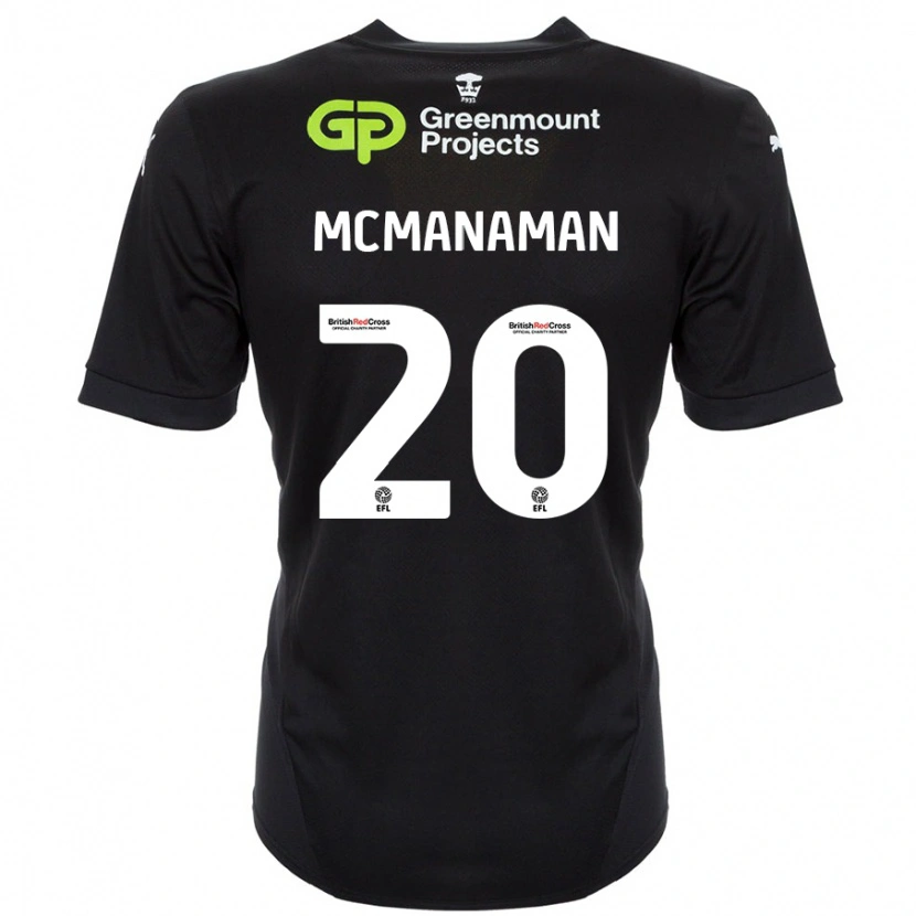 Danxen Męski Callum Mcmanaman #20 Czarny Wyjazdowa Koszulka 2024/25 Koszulki Klubowe