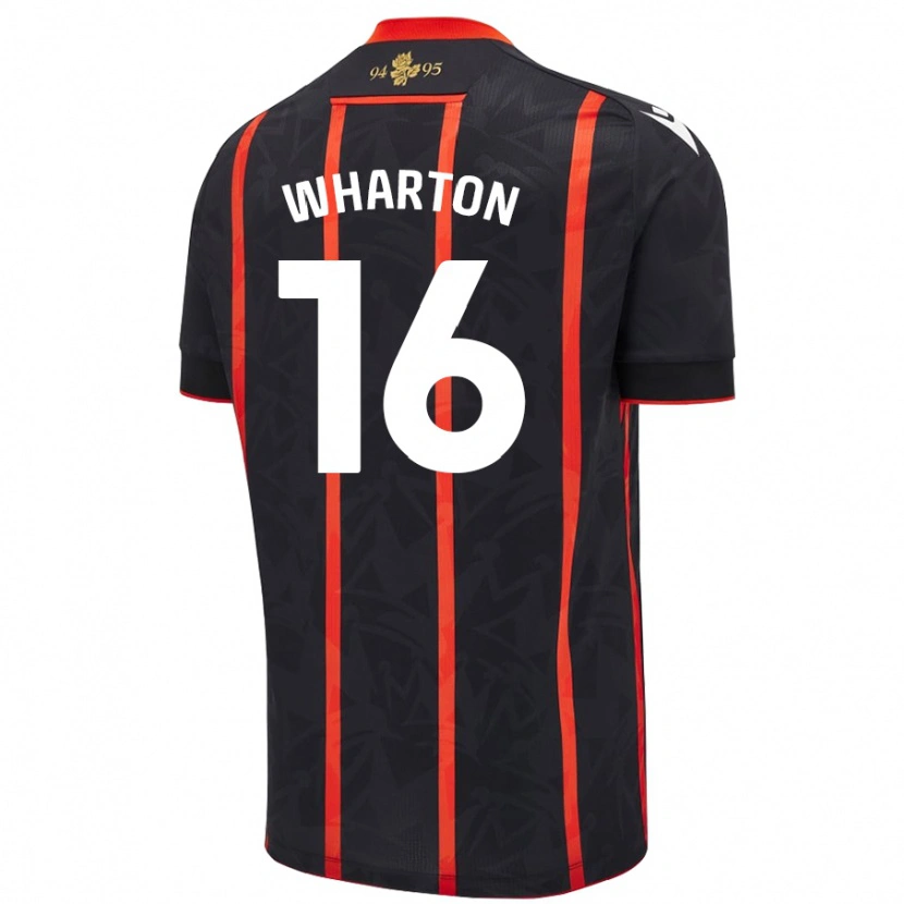 Danxen Męski Scott Wharton #16 Czarny Czerwony Wyjazdowa Koszulka 2024/25 Koszulki Klubowe