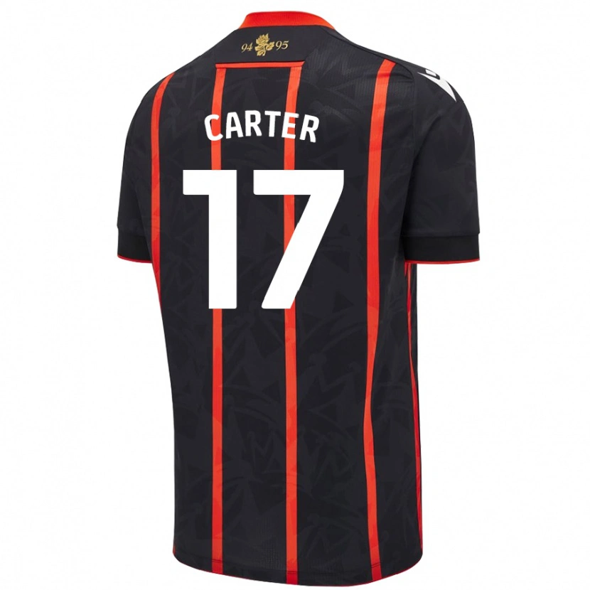 Danxen Męski Hayden Carter #17 Czarny Czerwony Wyjazdowa Koszulka 2024/25 Koszulki Klubowe