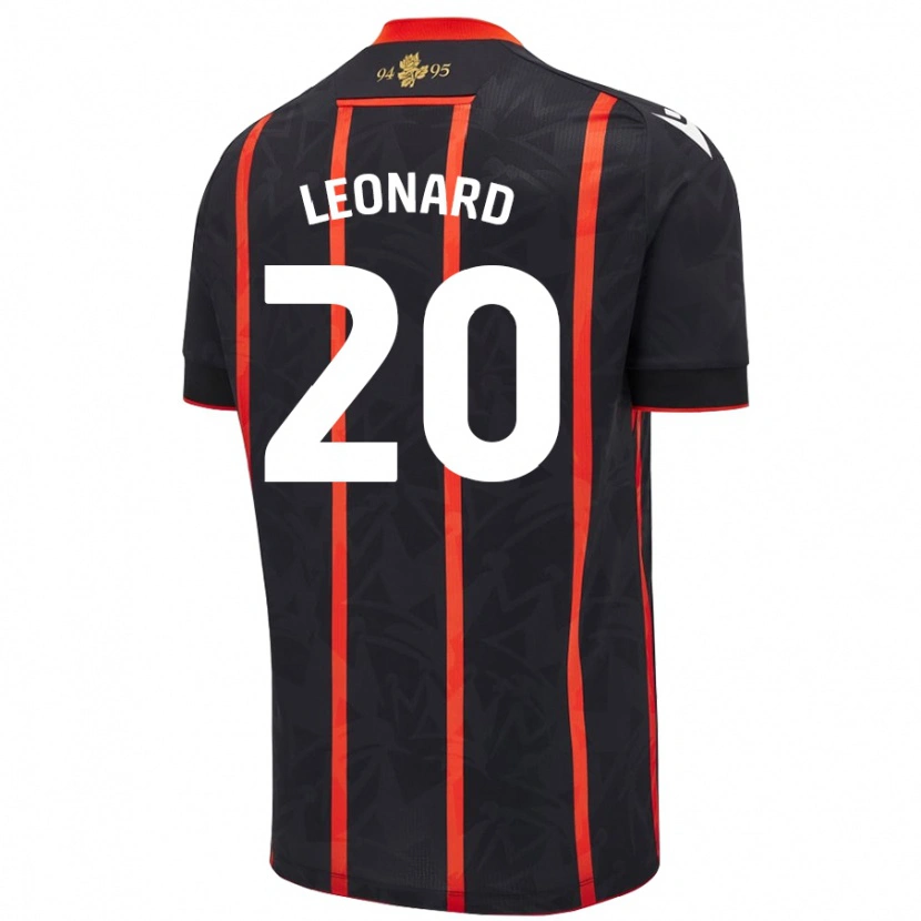 Danxen Męski Harry Leonard #20 Czarny Czerwony Wyjazdowa Koszulka 2024/25 Koszulki Klubowe