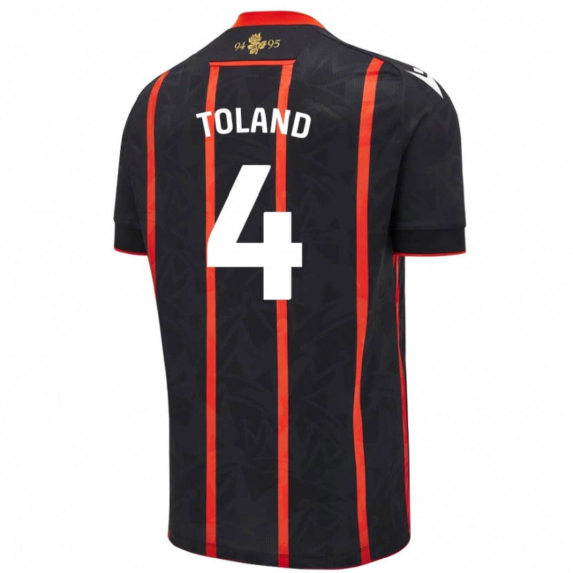 Danxen Męski Tyler Toland #4 Czarny Czerwony Wyjazdowa Koszulka 2024/25 Koszulki Klubowe