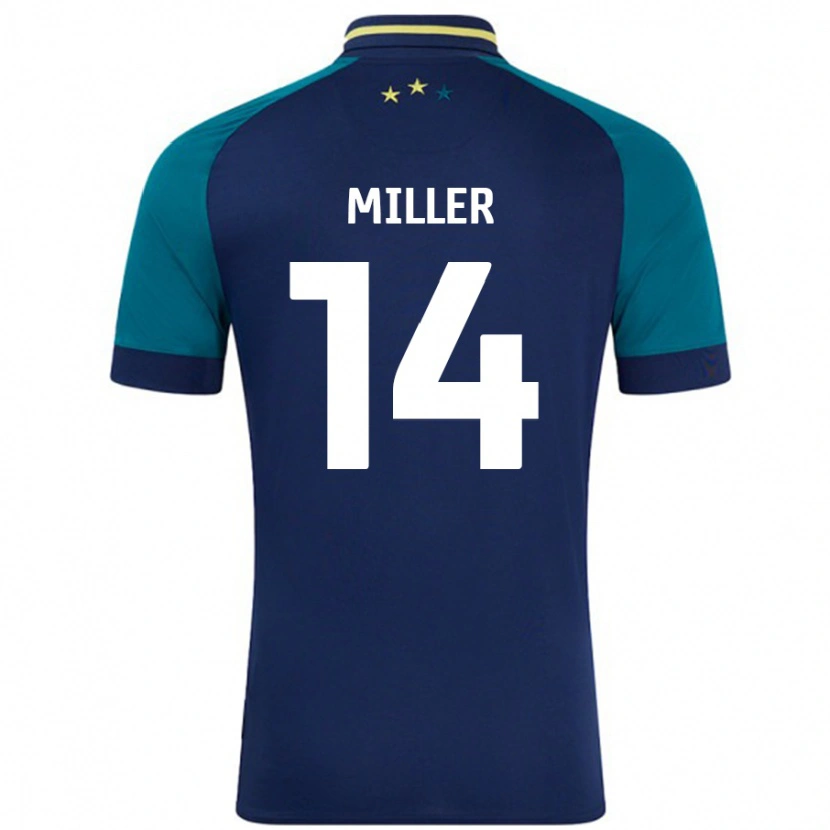 Danxen Męski Mickel Miller #14 Granatowy Ciemnozielony Wyjazdowa Koszulka 2024/25 Koszulki Klubowe