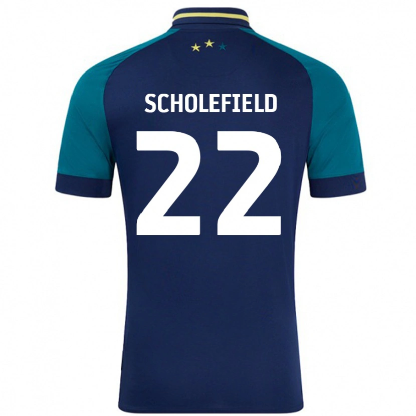 Danxen Męski Lois Scholefield #22 Granatowy Ciemnozielony Wyjazdowa Koszulka 2024/25 Koszulki Klubowe