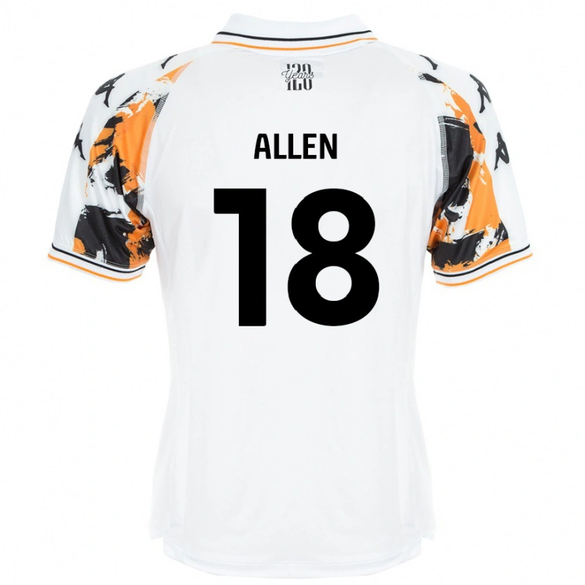 Danxen Męski Aaliyah Allen #18 Biały Wyjazdowa Koszulka 2024/25 Koszulki Klubowe