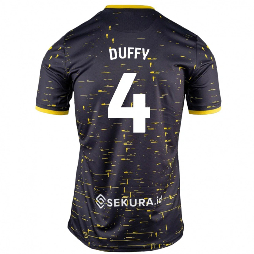 Danxen Męski Shane Duffy #4 Czarny Żółty Wyjazdowa Koszulka 2024/25 Koszulki Klubowe