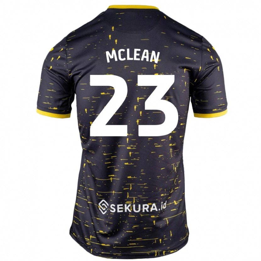 Danxen Męski Kenny Mclean #23 Czarny Żółty Wyjazdowa Koszulka 2024/25 Koszulki Klubowe