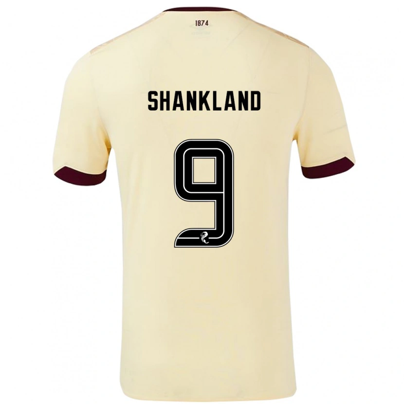 Danxen Męski Lawrence Shankland #9 Kremowy Burgundowy Wyjazdowa Koszulka 2024/25 Koszulki Klubowe