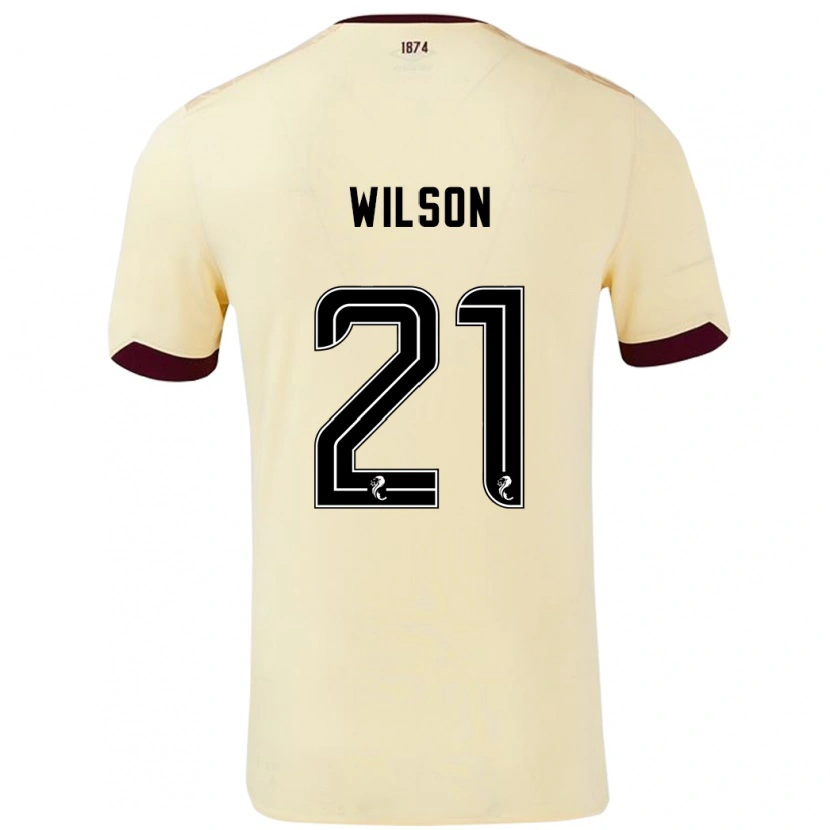 Danxen Męski James Wilson #21 Kremowy Burgundowy Wyjazdowa Koszulka 2024/25 Koszulki Klubowe