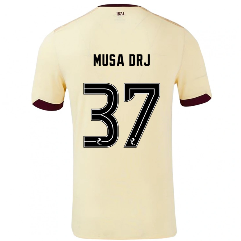 Danxen Męski Musa Drammeh #37 Kremowy Burgundowy Wyjazdowa Koszulka 2024/25 Koszulki Klubowe