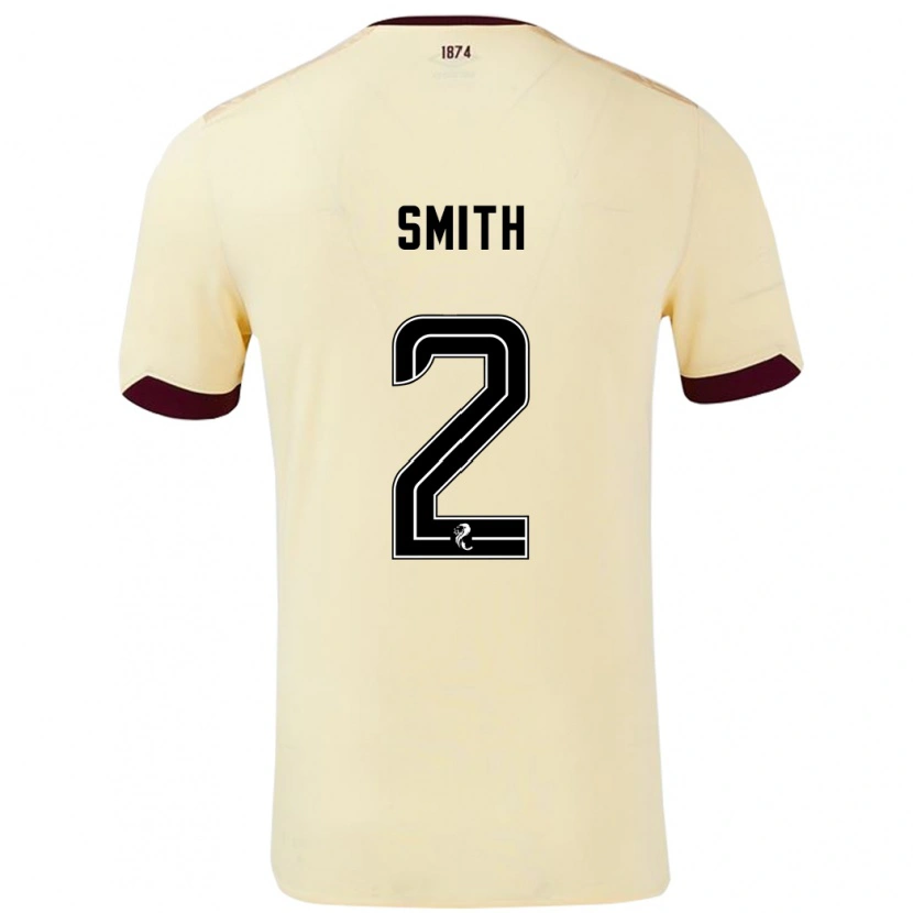 Danxen Męski Lucas Smith #2 Kremowy Burgundowy Wyjazdowa Koszulka 2024/25 Koszulki Klubowe