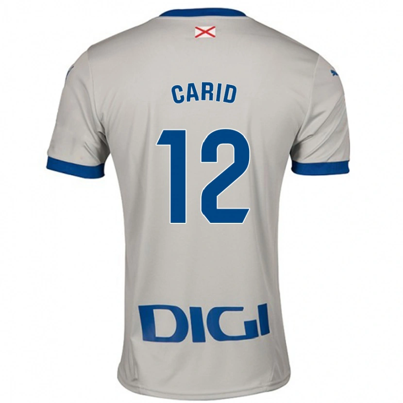 Danxen Męski Andrea Carid #12 Jasnoszary Wyjazdowa Koszulka 2024/25 Koszulki Klubowe