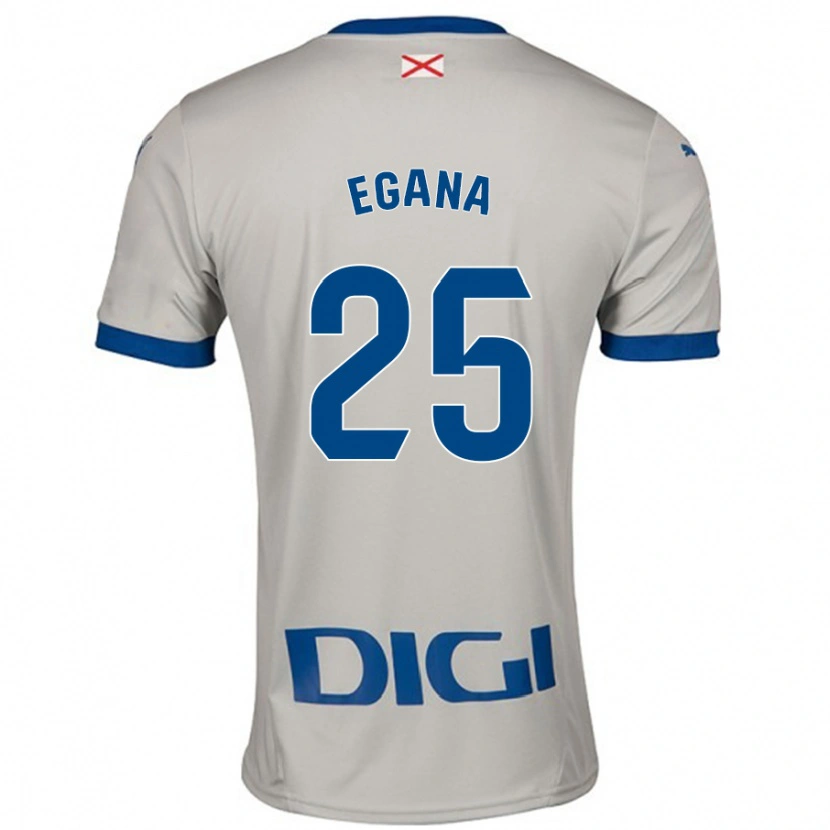 Danxen Męski Eider Egaña #25 Jasnoszary Wyjazdowa Koszulka 2024/25 Koszulki Klubowe