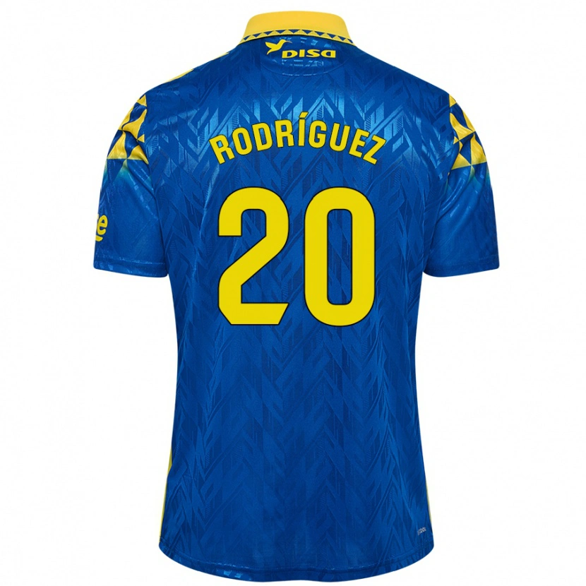 Danxen Męski Kirian Rodríguez #20 Niebiesko-Żółty Wyjazdowa Koszulka 2024/25 Koszulki Klubowe