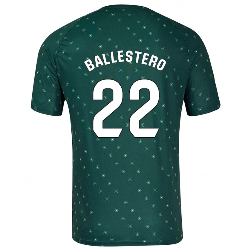 Danxen Męski Carlos Ballestero #22 Ciemnozielony Wyjazdowa Koszulka 2024/25 Koszulki Klubowe