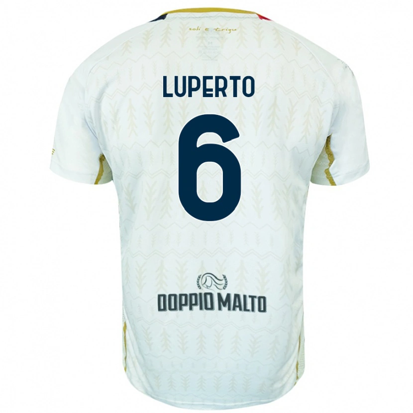 Danxen Męski Sebastiano Luperto #6 Biały Wyjazdowa Koszulka 2024/25 Koszulki Klubowe