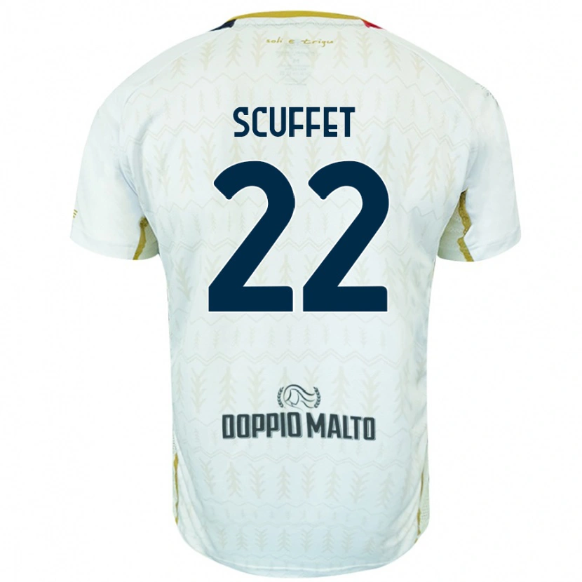 Danxen Męski Simone Scuffet #22 Biały Wyjazdowa Koszulka 2024/25 Koszulki Klubowe