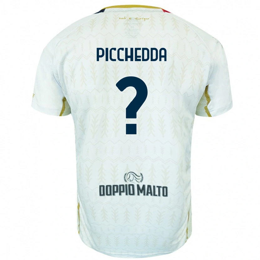 Danxen Męski Marco Picchedda #0 Biały Wyjazdowa Koszulka 2024/25 Koszulki Klubowe