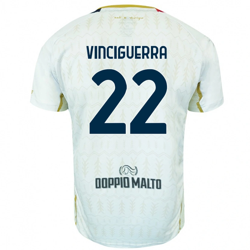 Danxen Męski Alessandro Vinciguerra #22 Biały Wyjazdowa Koszulka 2024/25 Koszulki Klubowe