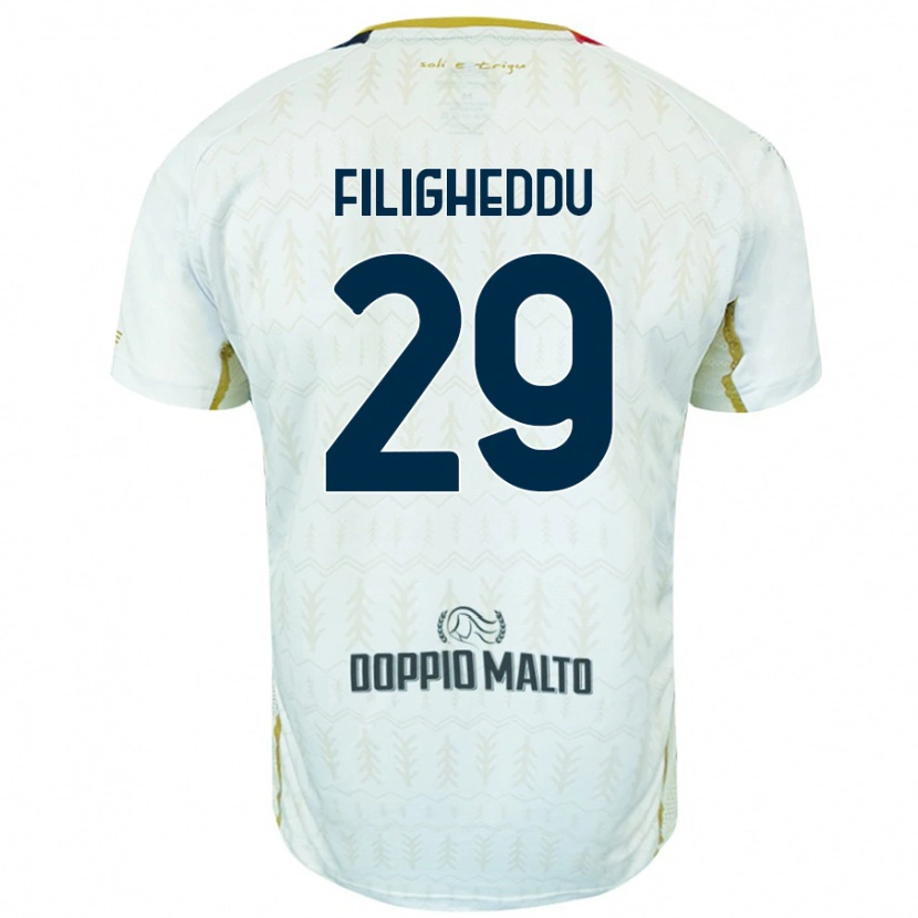 Danxen Męski Daniele Filigheddu #29 Biały Wyjazdowa Koszulka 2024/25 Koszulki Klubowe