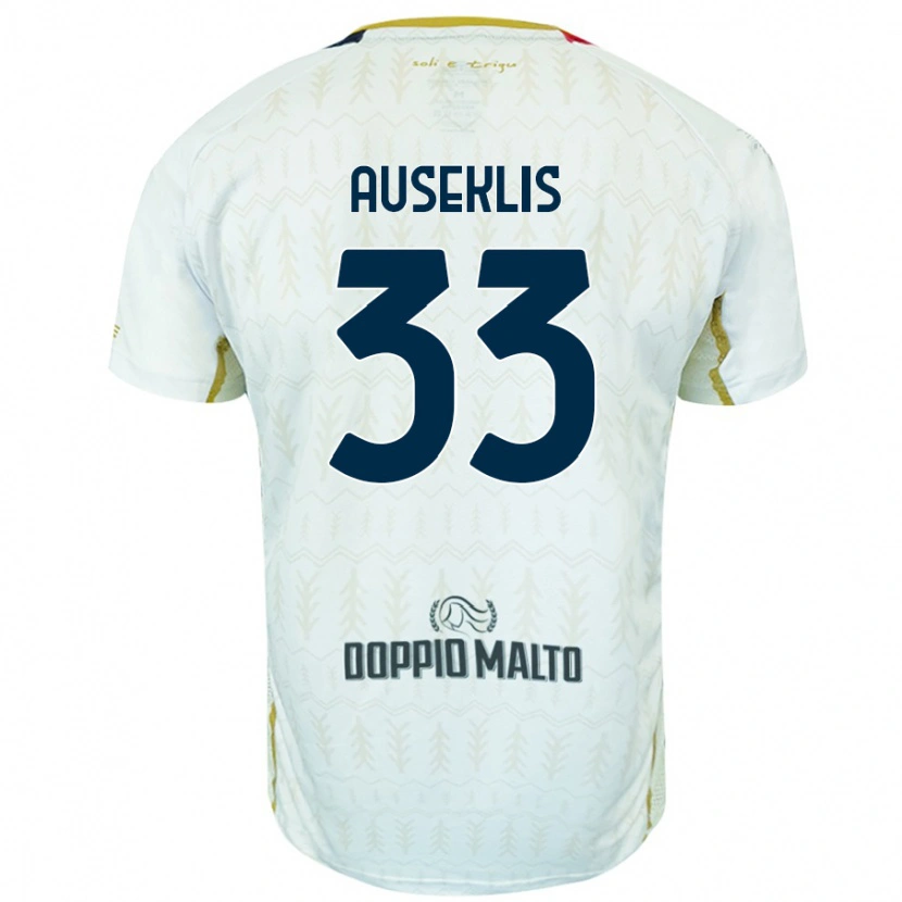 Danxen Męski Henrijs Auseklis #33 Biały Wyjazdowa Koszulka 2024/25 Koszulki Klubowe