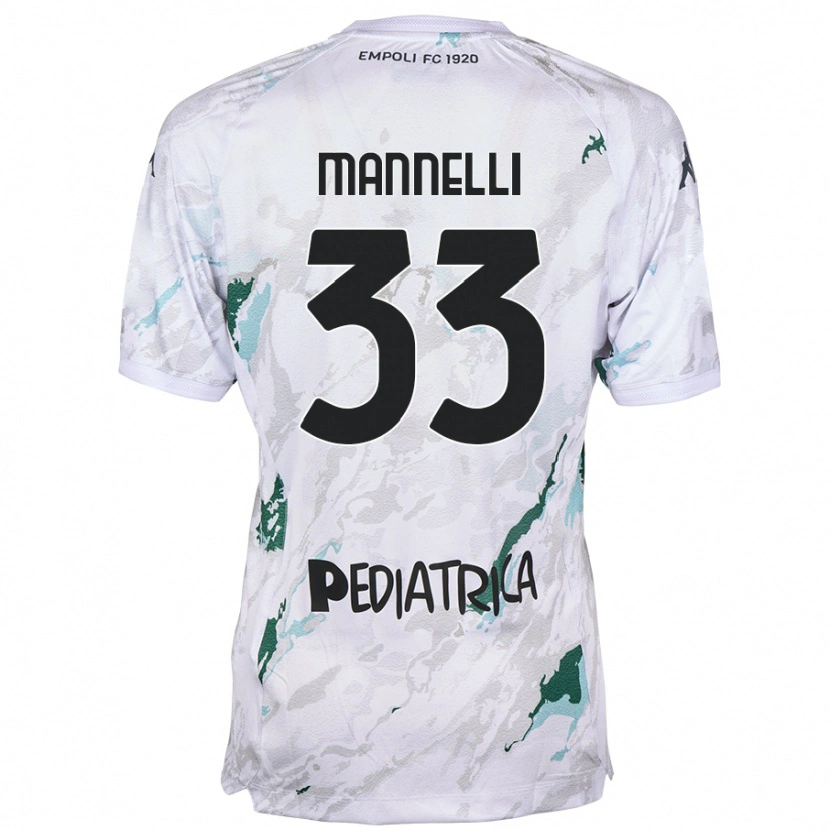 Danxen Męski Matteo Mannelli #33 Szary Wyjazdowa Koszulka 2024/25 Koszulki Klubowe