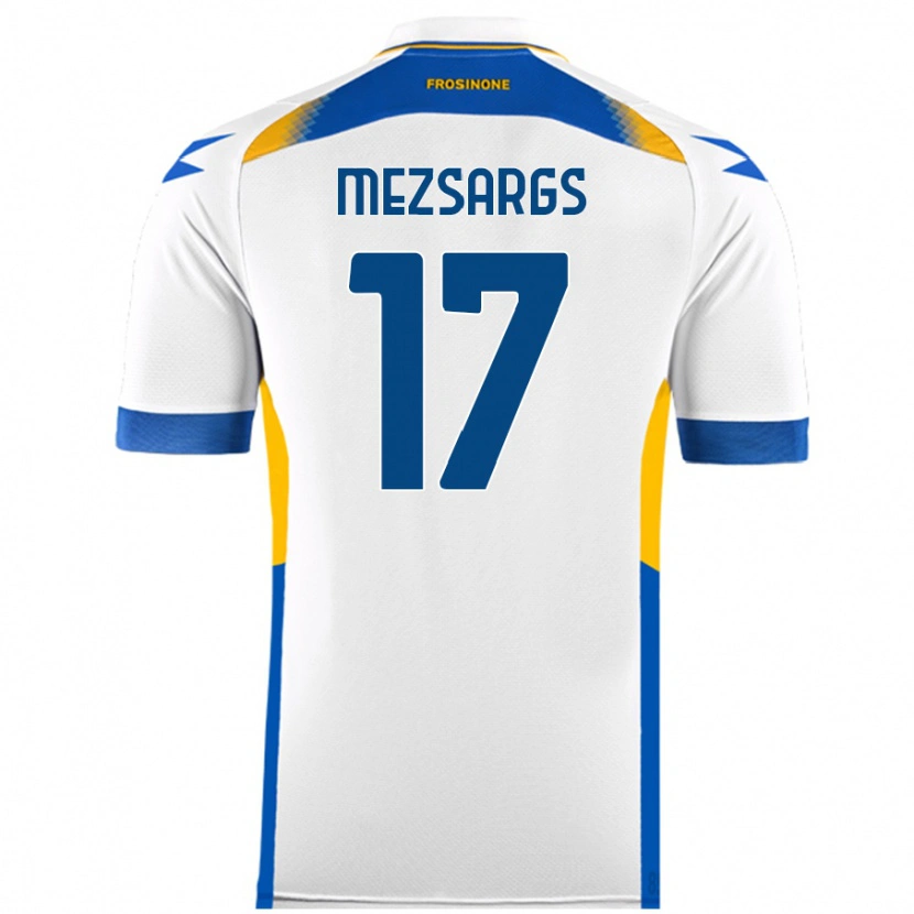 Danxen Męski Kristians Mezsargs #17 Biały Wyjazdowa Koszulka 2024/25 Koszulki Klubowe