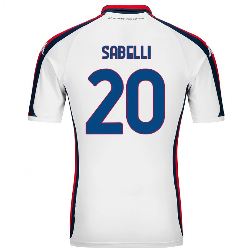 Danxen Męski Stefano Sabelli #20 Biały Wyjazdowa Koszulka 2024/25 Koszulki Klubowe
