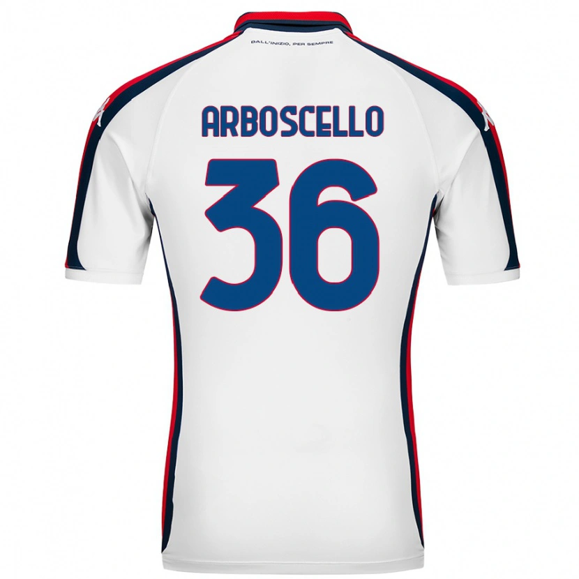 Danxen Męski Riccardo Arboscello #36 Biały Wyjazdowa Koszulka 2024/25 Koszulki Klubowe