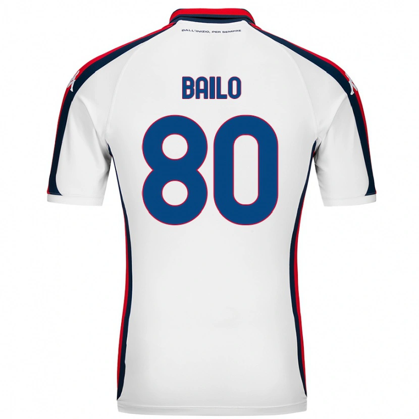 Danxen Męski Giorgio Bailo #80 Biały Wyjazdowa Koszulka 2024/25 Koszulki Klubowe