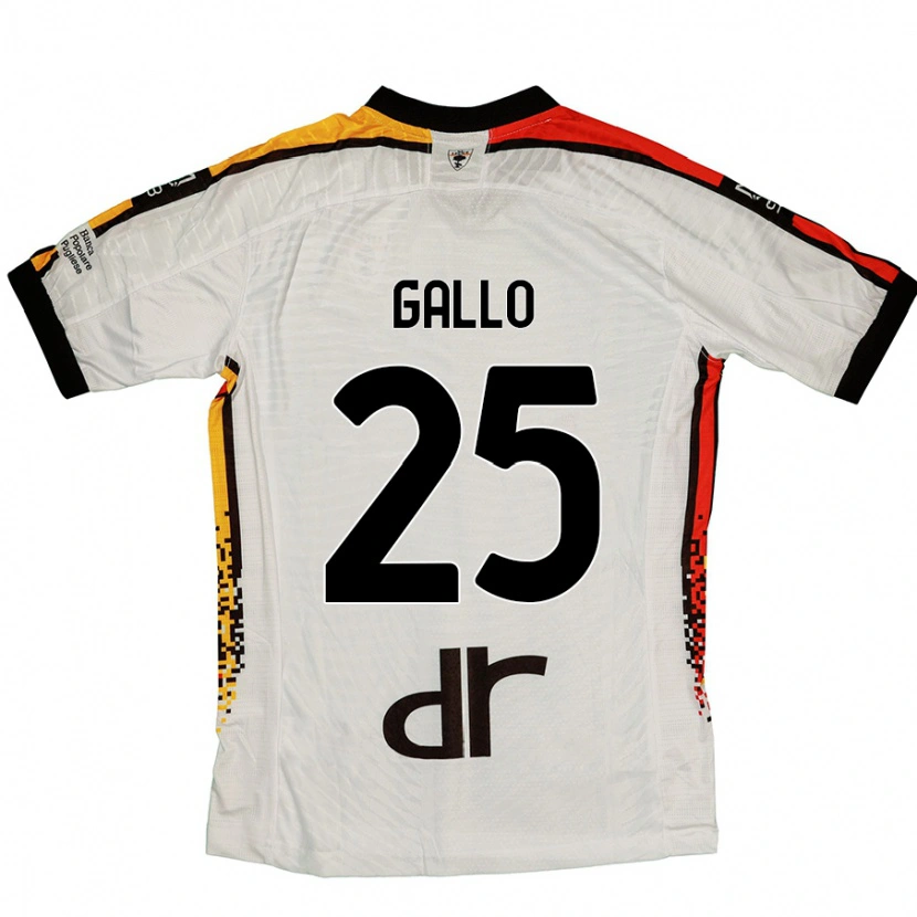 Danxen Męski Antonino Gallo #25 Biały Czarny Wyjazdowa Koszulka 2024/25 Koszulki Klubowe