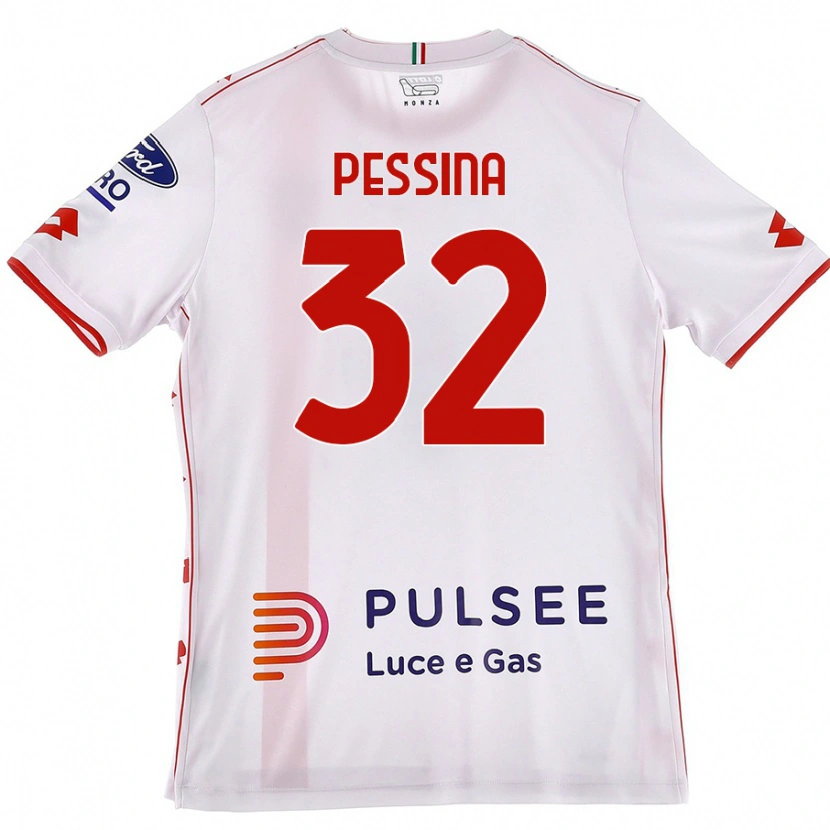 Danxen Męski Matteo Pessina #32 Biały Czerwony Wyjazdowa Koszulka 2024/25 Koszulki Klubowe