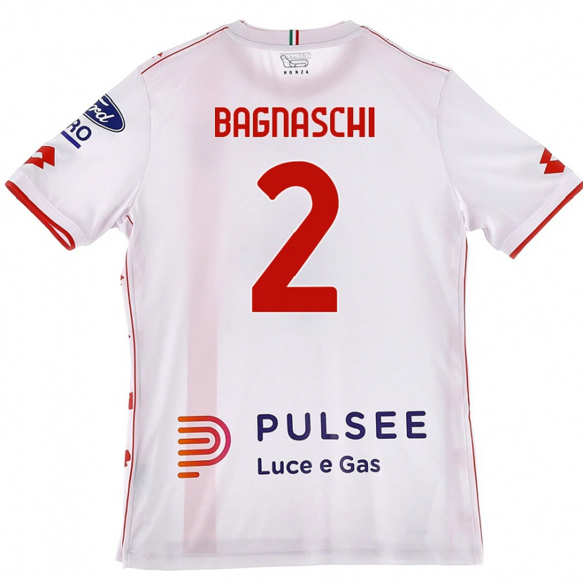 Danxen Męski Alessandro Bagnaschi #2 Biały Czerwony Wyjazdowa Koszulka 2024/25 Koszulki Klubowe