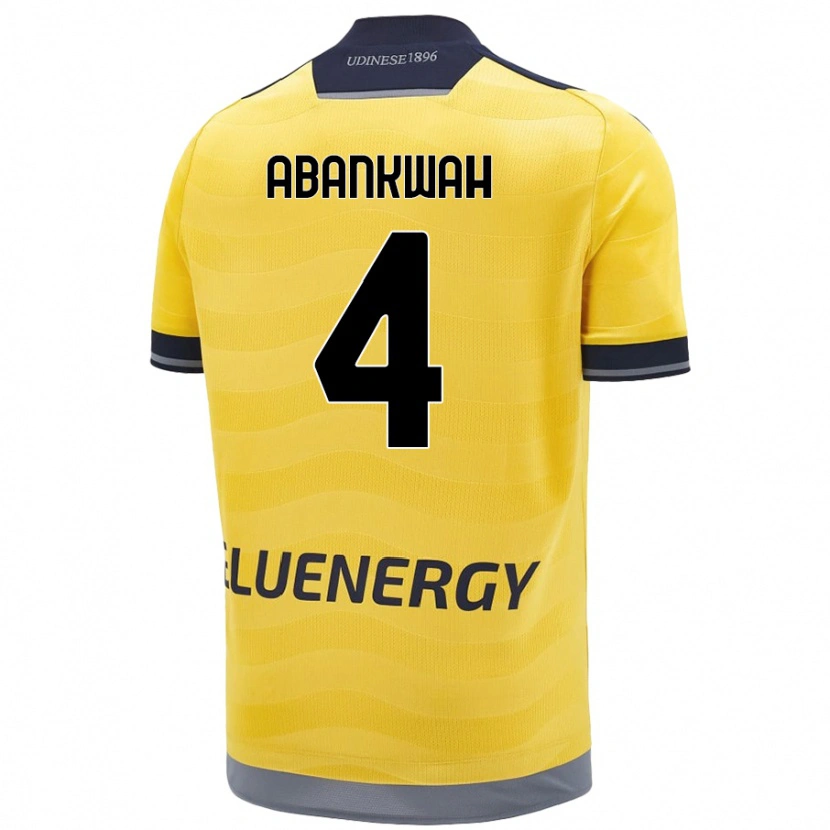 Danxen Męski James Abankwah #4 Złoty Wyjazdowa Koszulka 2024/25 Koszulki Klubowe