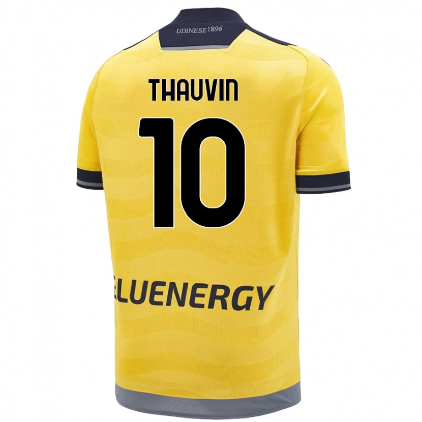 Danxen Męski Florian Thauvin #10 Złoty Wyjazdowa Koszulka 2024/25 Koszulki Klubowe