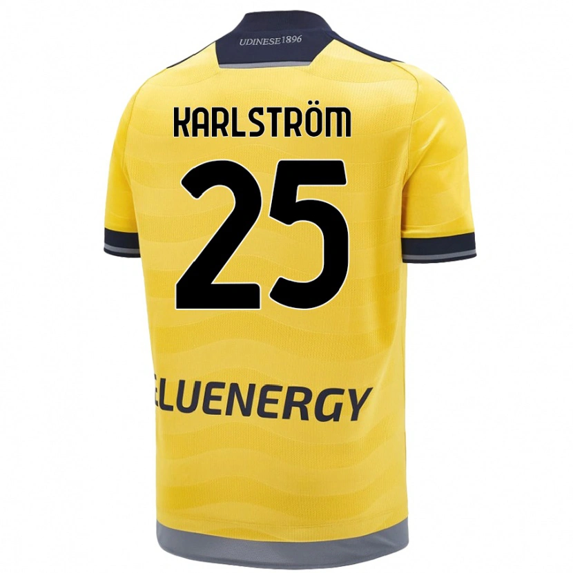 Danxen Męski Jesper Karlström #25 Złoty Wyjazdowa Koszulka 2024/25 Koszulki Klubowe