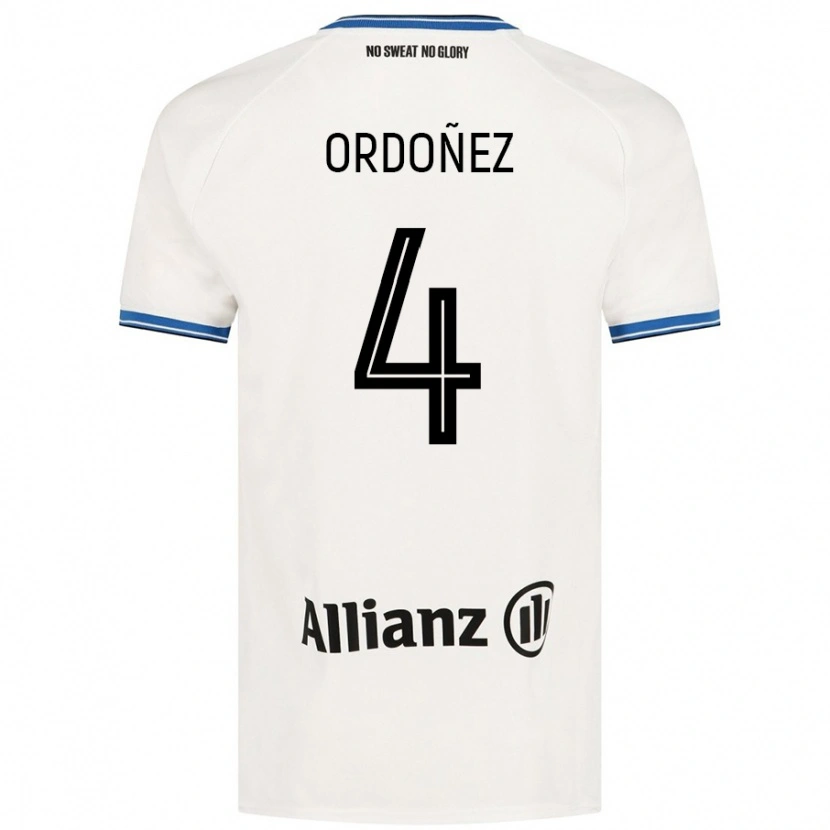 Danxen Męski Joel Ordóñez #4 Biały Wyjazdowa Koszulka 2024/25 Koszulki Klubowe