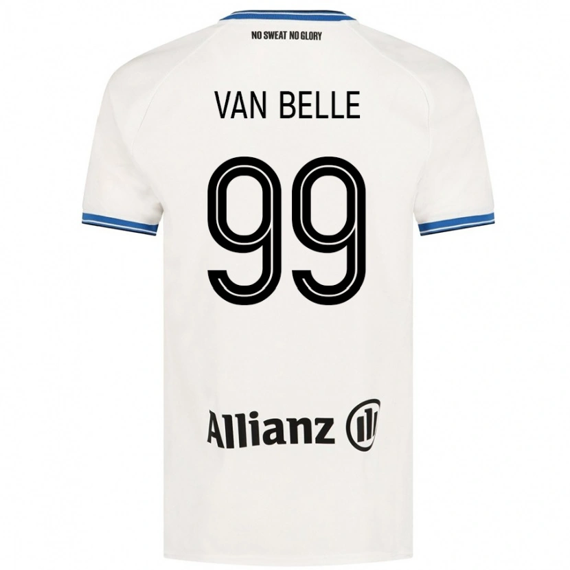 Danxen Męski Lyndsey Van Belle #99 Biały Wyjazdowa Koszulka 2024/25 Koszulki Klubowe