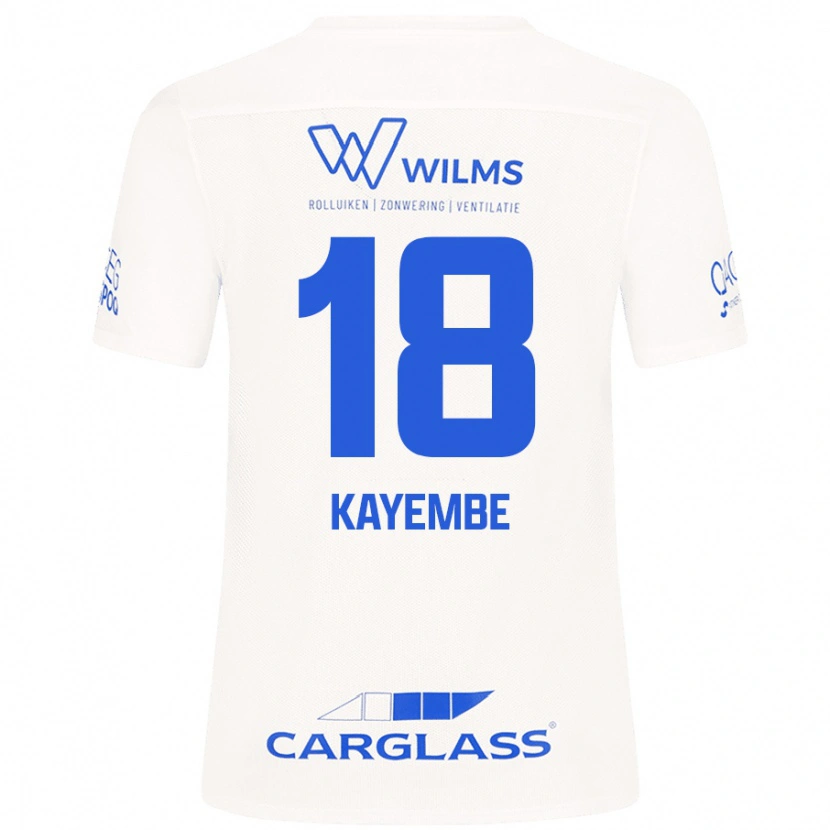 Danxen Męski Joris Kayembe #18 Biały Wyjazdowa Koszulka 2024/25 Koszulki Klubowe