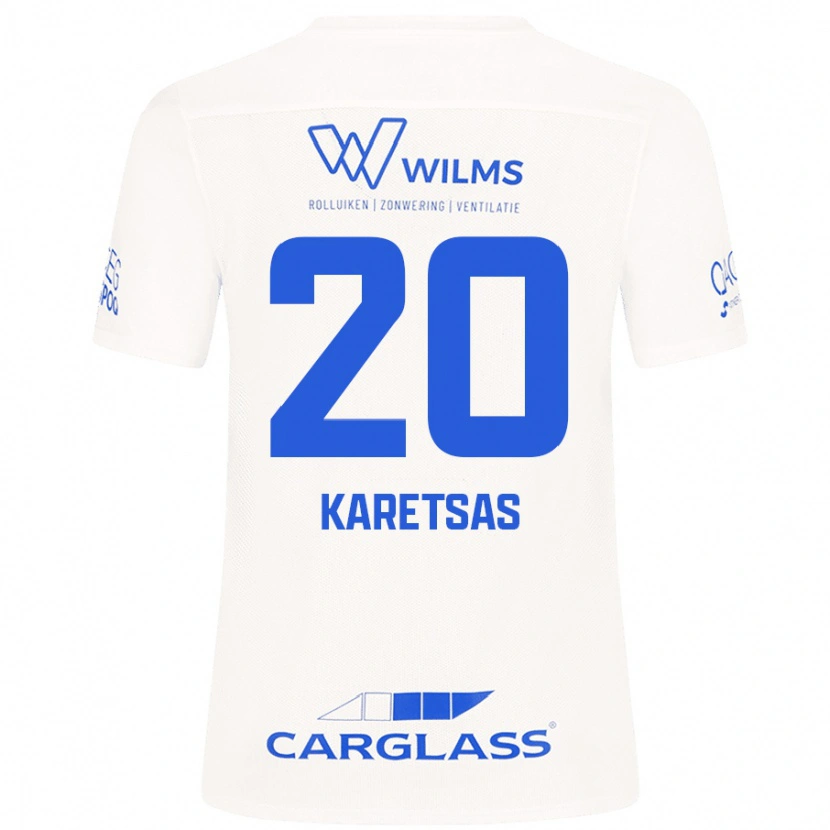 Danxen Męski Konstantinos Karetsas #20 Biały Wyjazdowa Koszulka 2024/25 Koszulki Klubowe