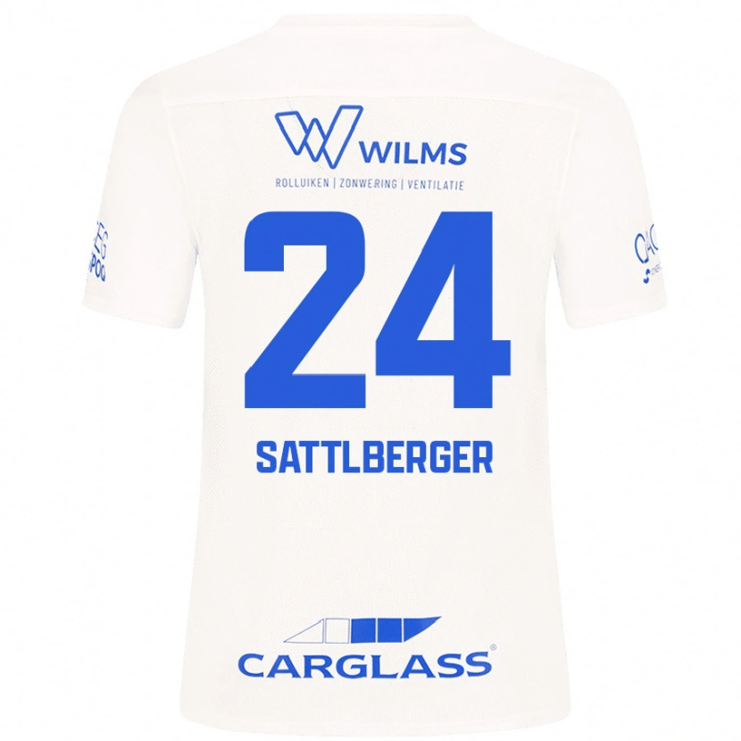 Danxen Męski Nikolas Sattlberger #24 Biały Wyjazdowa Koszulka 2024/25 Koszulki Klubowe