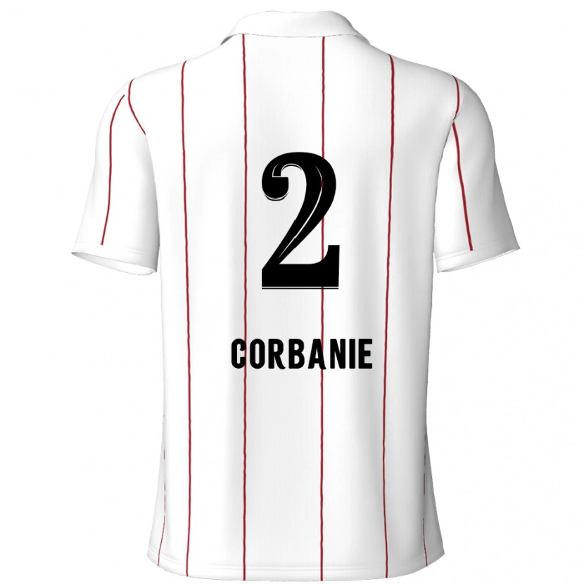 Danxen Męski Kobe Corbanie #2 Biały Czarny Wyjazdowa Koszulka 2024/25 Koszulki Klubowe